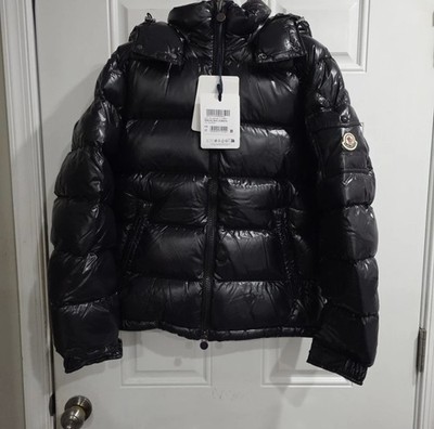 Moncler Maya Hooded Short Down Jacket Black, Size 3 (Large)