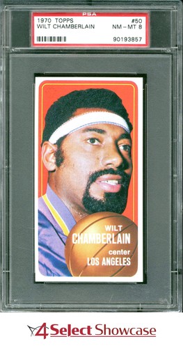 1970 TOPPS #50 WILT CHAMBERLAIN LAKERS HOF PSA 8