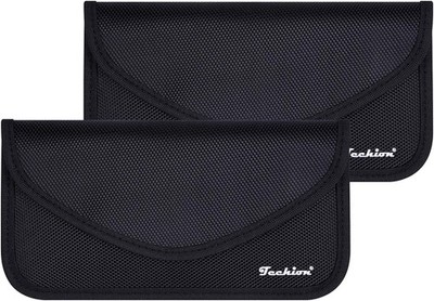 Signal Blocking Bag, 2 Pack RFID Faraday Bag Shield Pouch Cage Bo Color: Black
