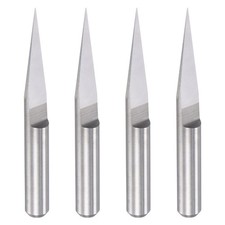 1/8" Shank 0.1mm Tip 15 Degree Solid Carbide Wood Engraving CNC Router Bit 4pcs