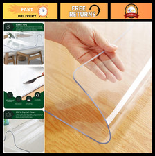 Clear PVC Desk Mat 36x60" Waterproof Table Cover Protector for Dining Writing