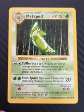 Pokemon TCG Metapod 54/102 Base Set Shadowless Unlimited LP