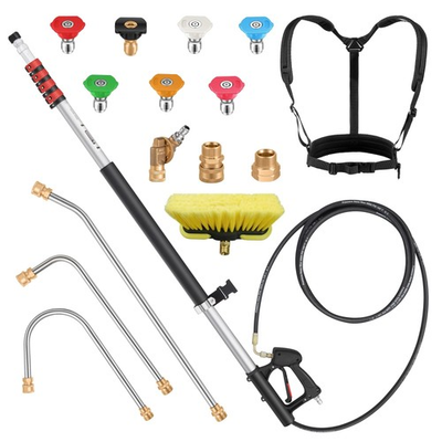 #ad 24 FT Telescoping Pressure Washer Wand Gutter Cleaner Attachment with Power... $156.83