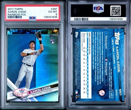 2017 Topps Aaron Judge PSA 6 #287 Rainbow Foil Rookie