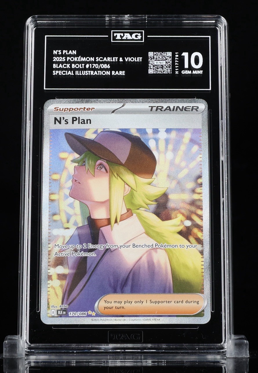 N's Plan 170/086 Sv: Black Bolt Holo Pokemon Tag 10 #15 English