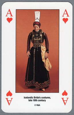 Icelandic Bride's Costume, Late 18th Century V&A Museum Souvenir Playing Card