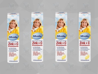 Mivolis Zink + C Brausetabletten 20 St 4er Pack Immunsystem Vitamin C