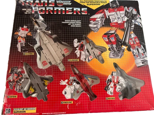 Vintage Transformers Aerialbot Air Warriors Superion 5 Figures Set Transforming