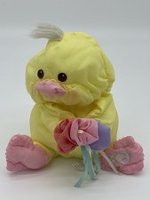 Vintage Fisher Price Puffalump Yellow Easter Chick Plush Flowers 1988 Nylon 8027