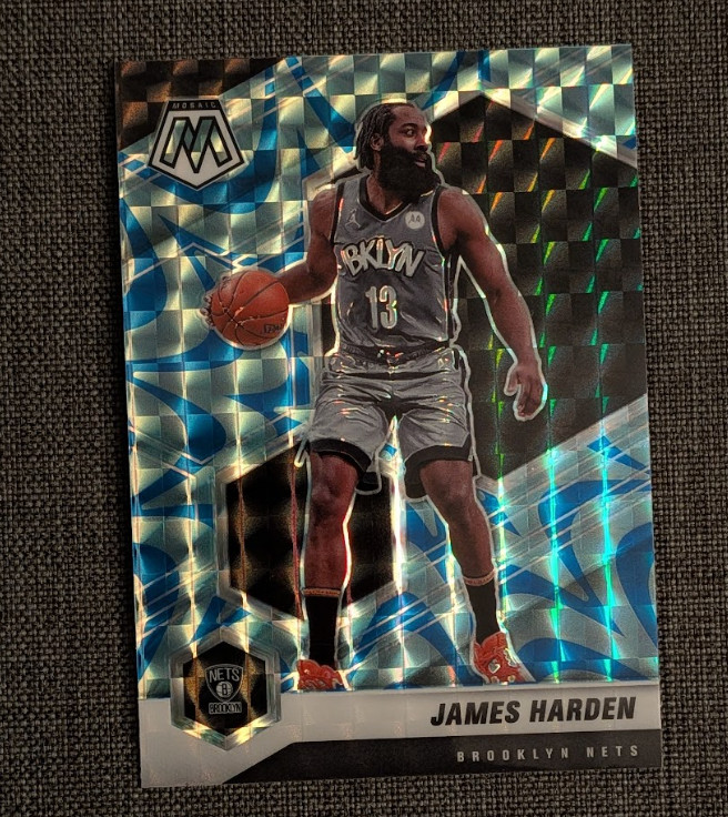 2020-21 Panini Mosaic - James Harden #173 Reactive Blue Prizm