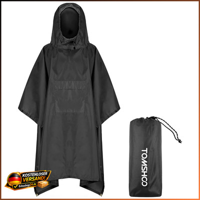 Regenponcho 3 in 1 Multifunktional Leicht Wasserdicht Atmungsaktiv für Herren