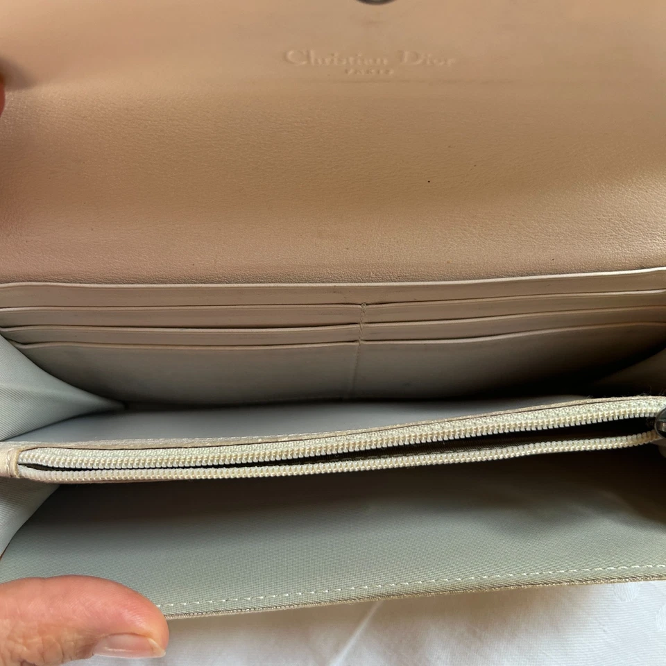 Christian Dior Geldbörse Vintage Beige Romantique Herz-Logo Portemonnaie - Bild 3 von 4