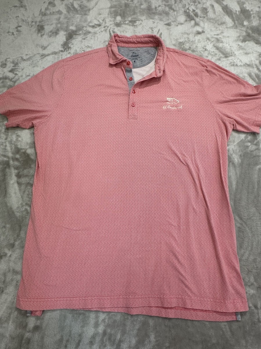 Johnnie-O Men's Polo Shirt Size XL Pink Diamante El Cardonal Tiger Woods EUC
