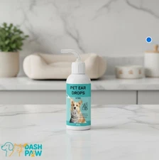 Ear Cleanser Solution for Dogs & Cats 60ml Gentle Ear Drops Removes Wax & Odor