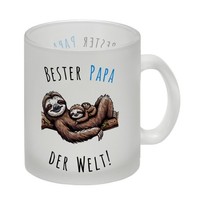 Faultier Papa Mit Kind Glas Tasse Mit Spruch Bester Papa Der Welt