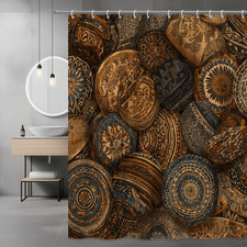 Boho Mandala Circle Print Shower Curtain