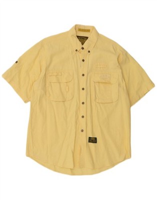 CAMEL ACTIVE Mens Short Sleeve Shirt Medium Yellow Cotton DK15