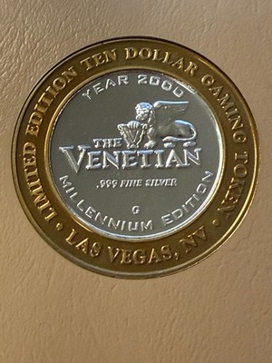 VENETIAN LAS VEGAS NV $10 CASINO STRIKE .999 SILVER CAMPANILE