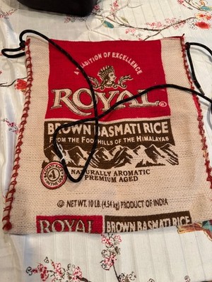 Handmade shoulder bag Burlap Royal Indian  Brown Basmati Rice, 10 lb. Bag 