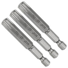 3pcs T50 Torx Head Screwdriver Bit 1/4" Hex Shank 2.6" (65mm) Long,Magnetic