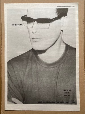 ASSOCIATES FIRE TO ICE POSTER SIZED original music press advert from 1990 - prin
