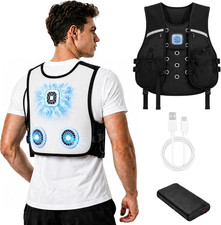 Portable Cooling Vest with 2 Fans Cooling Plate, 3 Cooling Power Settings, Por