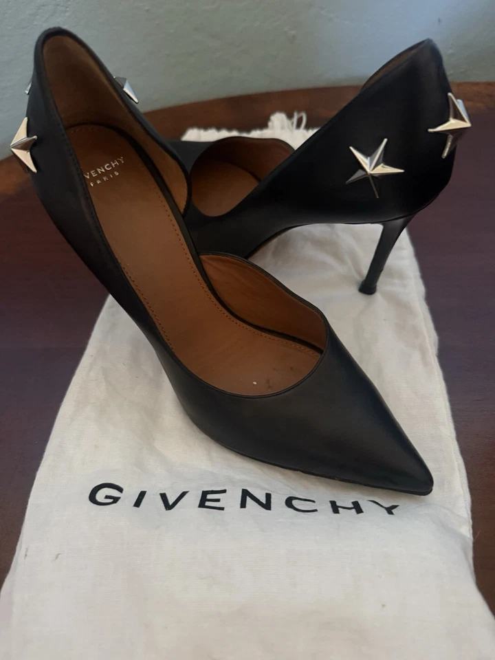 Pre Owened , Givenchy Black Leather Stiletto Heels Size U.S. 6.5 - Image 3 of 4