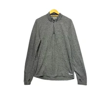 Omni Wool 1/4 Zip Pullover Mens XL Gray Base Layer Long Sleeve Thumb Holes