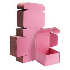 6x6x4 Pink Small Shipping Boxes - 25 Pack Corrugated Cardboard Mailer Boxes f...