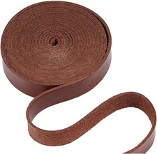 GORGECRAFT Saddle Brown 0.5 Inch Wide Flat Leather Cord, 200Cm Long, 1.2Mm Thick