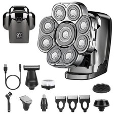 6 In 1 9D Electric Head Shaver for Men Cordless Rechargeable Wet Dry Razor with 6.95 per gallon