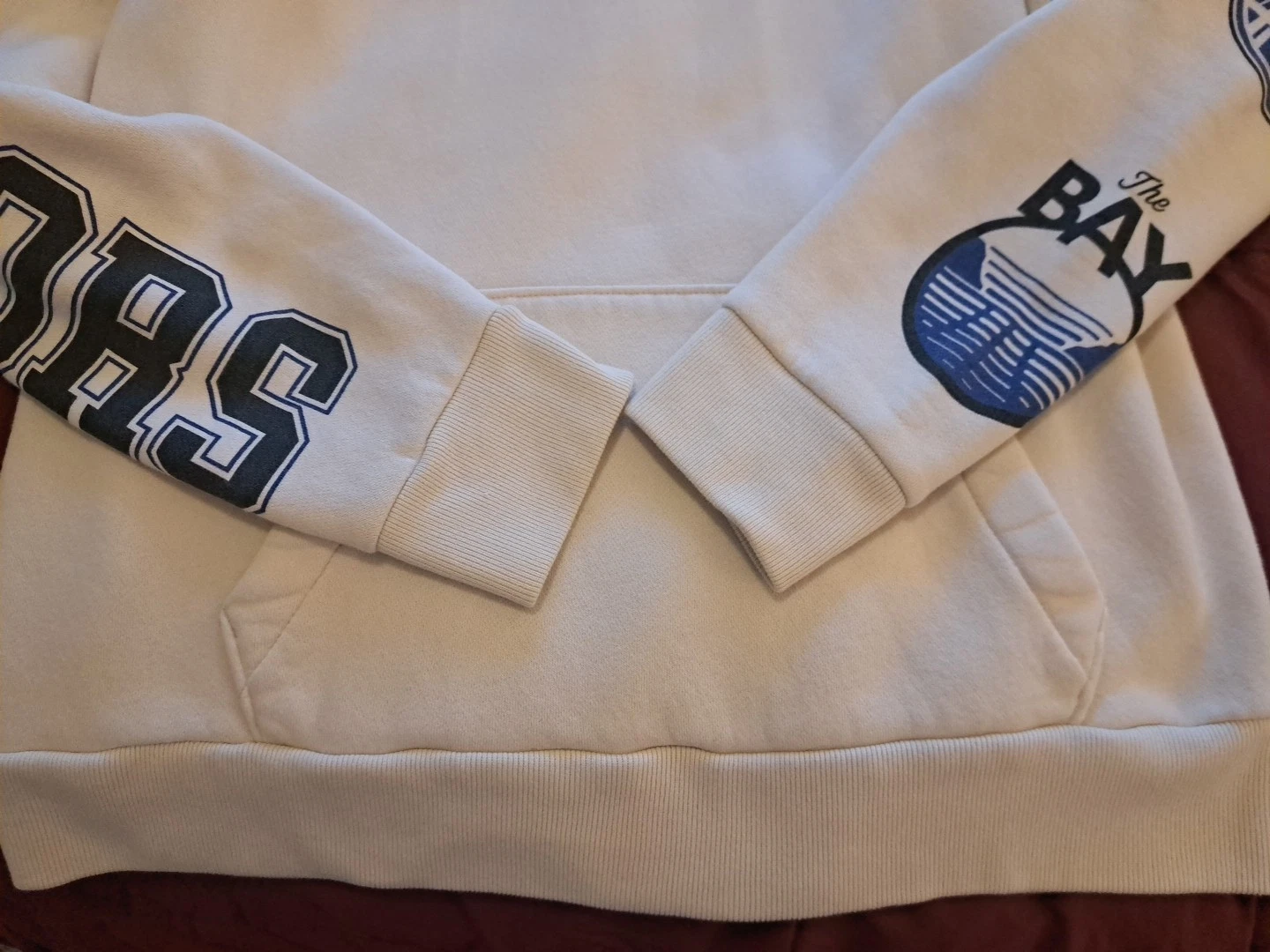 OFF WHITE Felpa con cappuccio Hollister colore avorio guerrieri taglia S