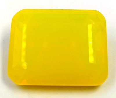 190 Ct Natural Yellow Opal Emerald Shape IGL Certified Loose Gemstone 6FHC