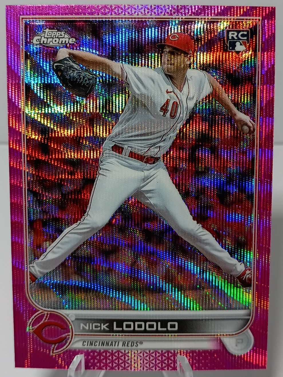 2022 Topps Chrome Update Series Nick Lodolo Pink Wave RC Refractor #USC123