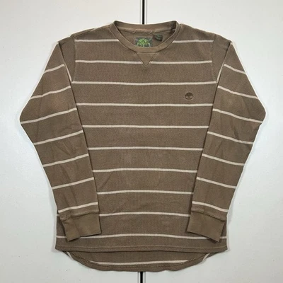 Vintage y2k Timberland Long Sleeve Thermal Shirt Waffle Knit Heavyweight Size Md - Image 1 of 4