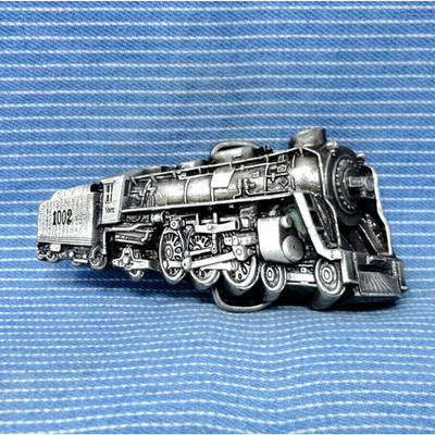 Railroad Train Engine 1002 Belt Buckle 3D Cut Out Heavy Vtg 70s Bergamot .TYC170