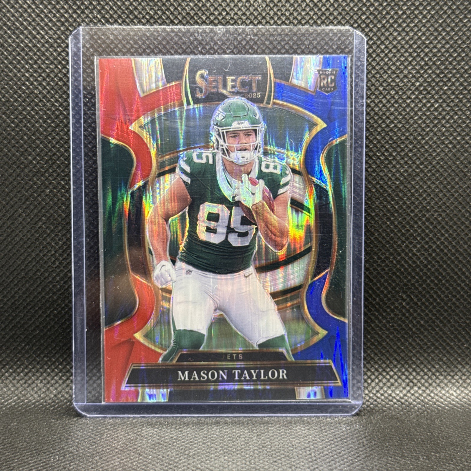 2025 Panini Select #76 Mason Taylor Red and Blue Prizm Shock