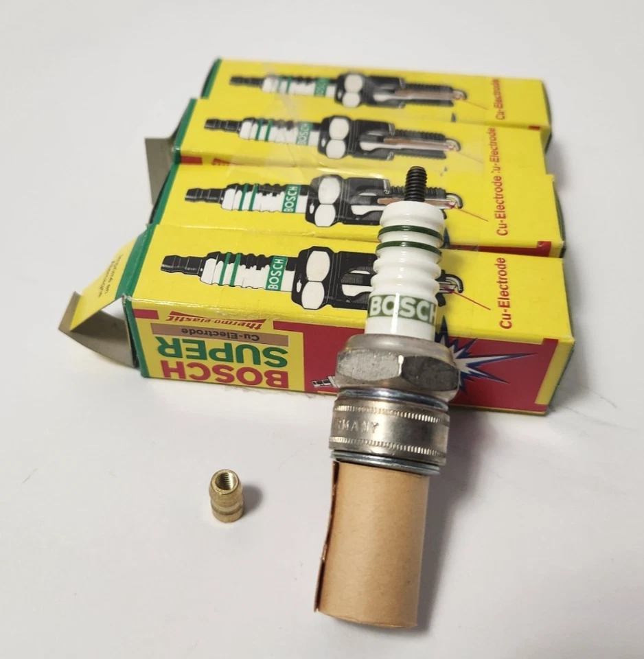 Juego de 4 bujías de cobre Bosh SUPER resistencia WR9CC Foto 2 de 4