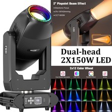 2X150W LED Dual-head Gobo Beam Moving Head Light DMX512 Control 33CH DJ Disco US