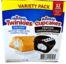 Hostess Twinkies Cupcakes Variety Pack Snack Cakes 32 Count