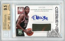 Giannis Antetokounmpo 2013 Elite Rookie Jersey Auto Card #NB-GA 169/299 BGS 9.5. rookie card picture