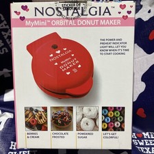 New NOSTALGIA My Mini Orbital Donut Maker Red...