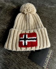 Napapijri Bobble Hat Mens Black Semiury 5 Flag Beanie made in Italy 🇮🇹  BNWT