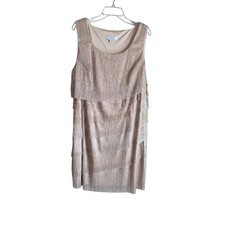 Dressbarn tiered sparkly layered evening dress knee length plus size 18 mature