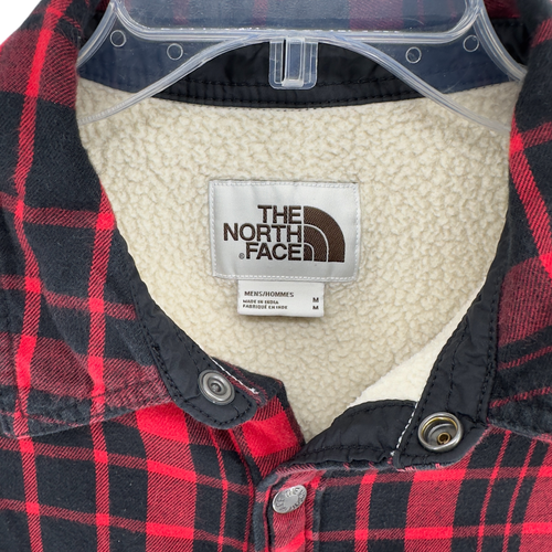 The North Face Campshire Shirt Mens M Sherpa Fleece Lined Flannel Shacket Plaid - Picture 2 of 10
