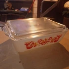 Vintage Pyrex Friendship Refrigerator Dish 503 & 503-C Lid Red Orange Birds