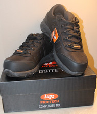 LUGZ PRO-TECH HOMBRE GARRA CT NEGRO COMPUESTO PUNTERA ANTIDESLIZANTE TALLA 7.5 D NUEVO EN CAJA