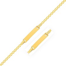 14k Yellow Gold Mariner Style Link Childrens ID Bracelet 2.10 mm