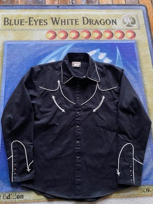 Bronson MFG Co. Old Time Western Shirt Black Pearl Snap Cowboy Men s Large