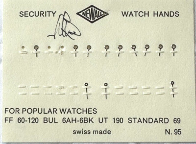 Newall Silver Stick Watch Hands MODELS IN DESCRIPTION LOT AS SHOWN 20-51